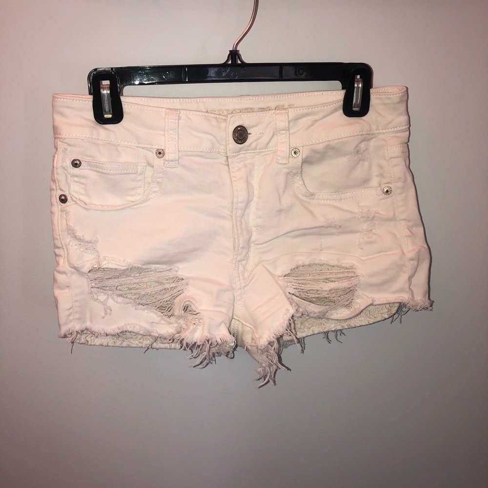 American Eagle White Jean Shorts